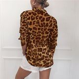 Long Sleeve Leopard Print Blouse