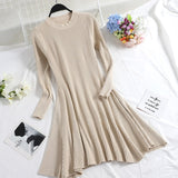 Long Sleeve Irregular Hem Sweater Dress