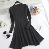 Long Sleeve Irregular Hem Sweater Dress