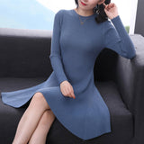 Long Sleeve Irregular Hem Sweater Dress