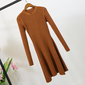 Long Sleeve Irregular Hem Sweater Dress