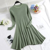 Long Sleeve Irregular Hem Sweater Dress