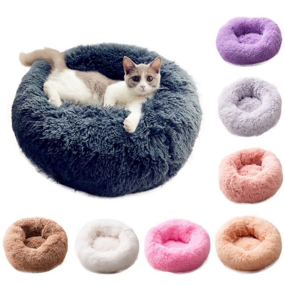 Fleece Plush Round Pet Bed