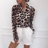 Long Sleeve Leopard Print Blouse