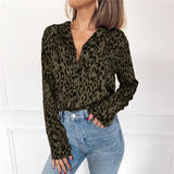 Vintage Leopard Long Sleeve Blouse