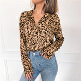 Vintage Leopard Long Sleeve Blouse