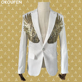 Sequin Slim Blazers Suit Jacket-Men