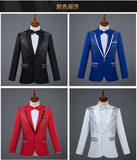 Slim Suit Jacket Blazer Set with bow-tie-Men