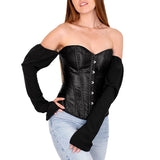 Offshoulder Back Tie Up Corset Style Top