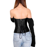 Offshoulder Back Tie Up Corset Style Top