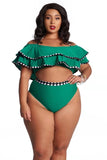 Ruffle High-waist Bikini 2pc