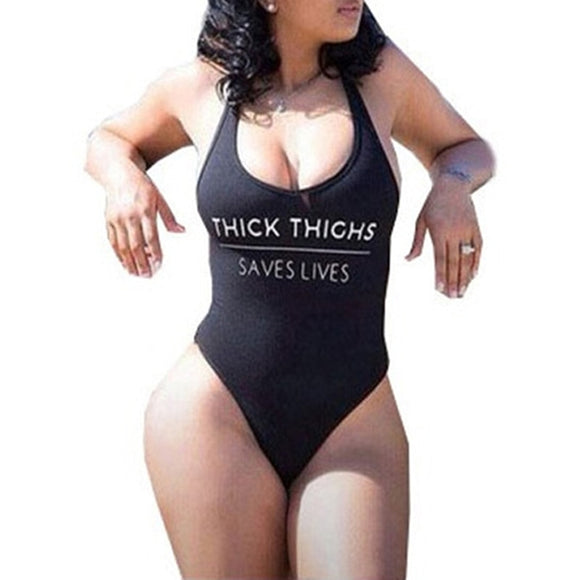 THICK THIGHS SAVE LIVES 1pc Swimsuit- LG