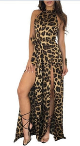 Leopard Print Loose Wide Leg Jumpsuit