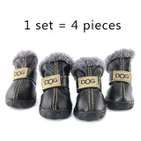 Pet Snow Boots Waterproof Fur 4Pcs/Set