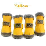 Pet Snow Boots Waterproof Fur 4Pcs/Set