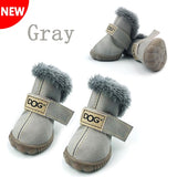 Pet Snow Boots Waterproof Fur 4Pcs/Set