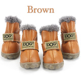 Pet Snow Boots Waterproof Fur 4Pcs/Set