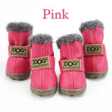 Pet Snow Boots Waterproof Fur 4Pcs/Set