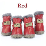 Pet Snow Boots Waterproof Fur 4Pcs/Set