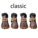 Pet Snow Boots Waterproof Fur 4Pcs/Set