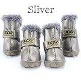 Pet Snow Boots Waterproof Fur 4Pcs/Set