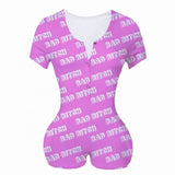 Long Sleeve Deep V Neck Bodycon Short Pajama Jumpsuit S-2XL