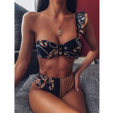 High Waist Bikini Swimsuit Bandeau Brazilian Bikini Set