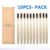 10PCS Colorful Natural Bamboo Toothbrush Set Soft Bristle