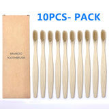 10PCS Colorful Natural Bamboo Toothbrush Set Soft Bristle