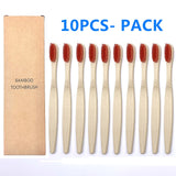 10PCS Colorful Natural Bamboo Toothbrush Set Soft Bristle