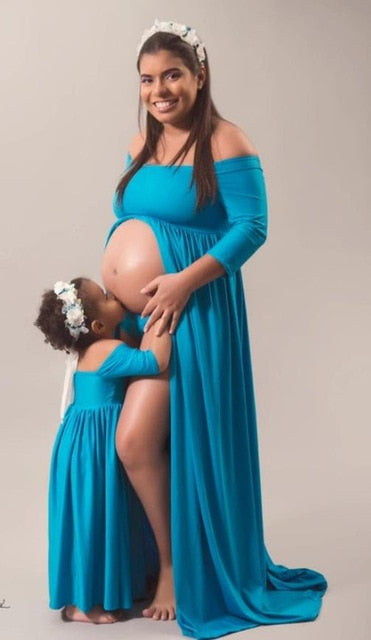 Maxi Dress Maternity Gown Mother Daughter Match