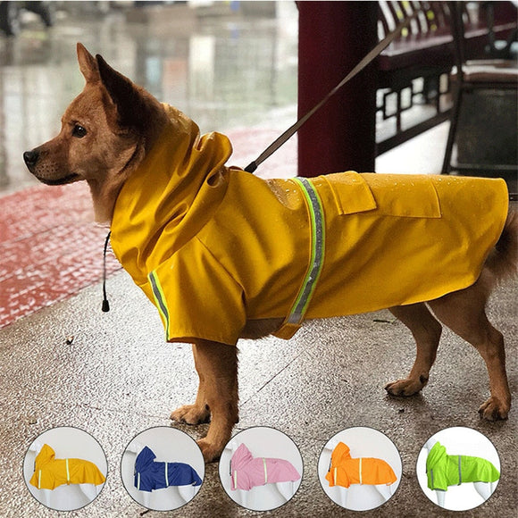 S-5XL Pets Raincoats Reflective Waterproof Jacket