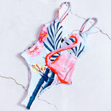 Palm Tree Printed 1pc Swimsuit