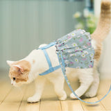 Floral Printed Pet Harness Vest Dress