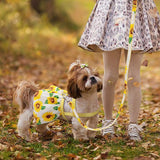 Floral Printed Pet Harness Vest Dress