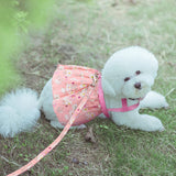 Floral Printed Pet Harness Vest Dress