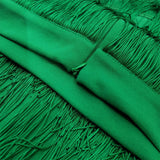 Green Fringe Pencil Tassel High Waist Skirt