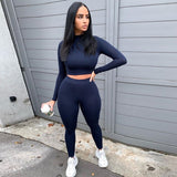 2pc High Waist Stretchy Thin Tracksuit