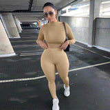 2pc High Waist Stretchy Thin Tracksuit