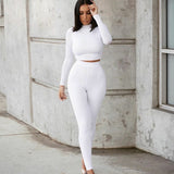 2pc High Waist Stretchy Thin Tracksuit