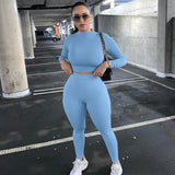 2pc High Waist Stretchy Thin Tracksuit