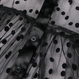 Long Mesh Shirt Dress Polka Dot Transparent Tulle