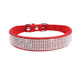 Comfortable Suede Fiber Crystal Dog Collar