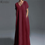 Elegant Beach V Neck Maxi Dress- PS