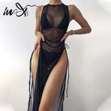 3pc High neck cover-up bikini