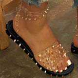 Flat Heel Rivet Platform Sandals