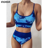 Solid High Waist Push Up Brazilian Ribbed Bikini