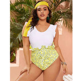 1pc Ruffle Sleeve Swimsuit