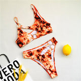 African Print 2pc High Cut Swimsuit