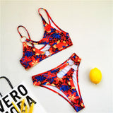 African Print 2pc High Cut Swimsuit